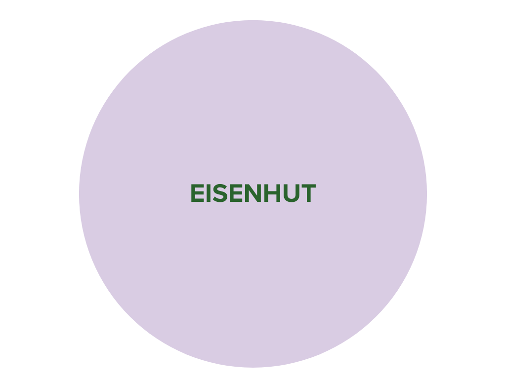 Lila Kreis mit dunkelgrünem Schriftzug "Eisenhut".